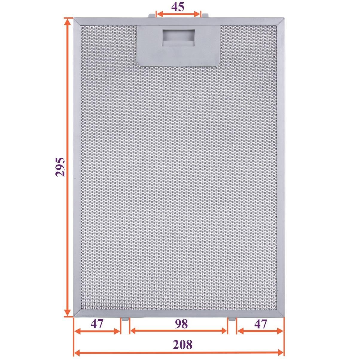 Фильтр жировой для вытяжки металлический под защелки 208x295x8 мм (00000056137) - фото 2 Фильтр жировой для вытяжки металлический под защелки 208x295x8 мм (00000056137) - фото 2