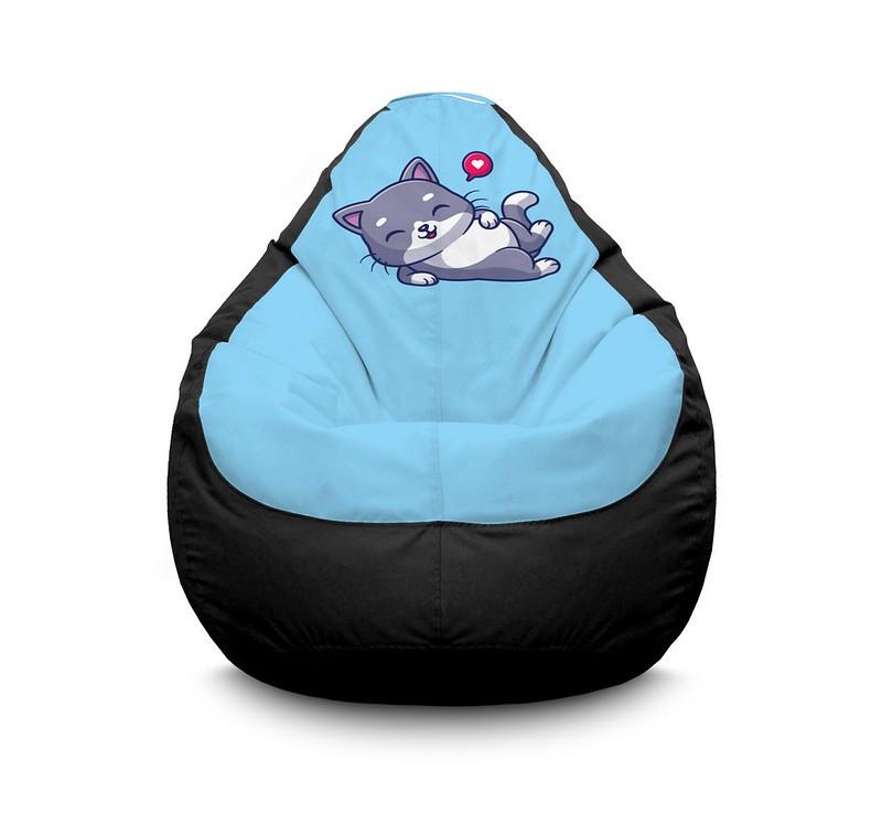 Кресло мешок iPuff Cute cat Chill Оксфорд XL 80x110 см Черный Кресло мешок iPuff Cute cat Chill Оксфорд XL 80x110 см Черный