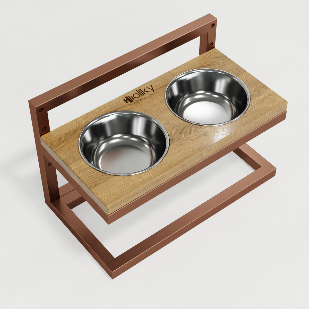 Миски на регулируемой подставке для маленьких собак Hollky Flex S 2х0,45 л (FS-422523-GLNT) - фото 6 Миски на регулируемой подставке для маленьких собак Hollky Flex S 2х0,45 л (FS-422523-GLNT) - фото 6