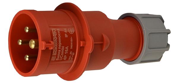 Вилка силовая переносная АСКО-УКРЕМ 4P 16А IP44