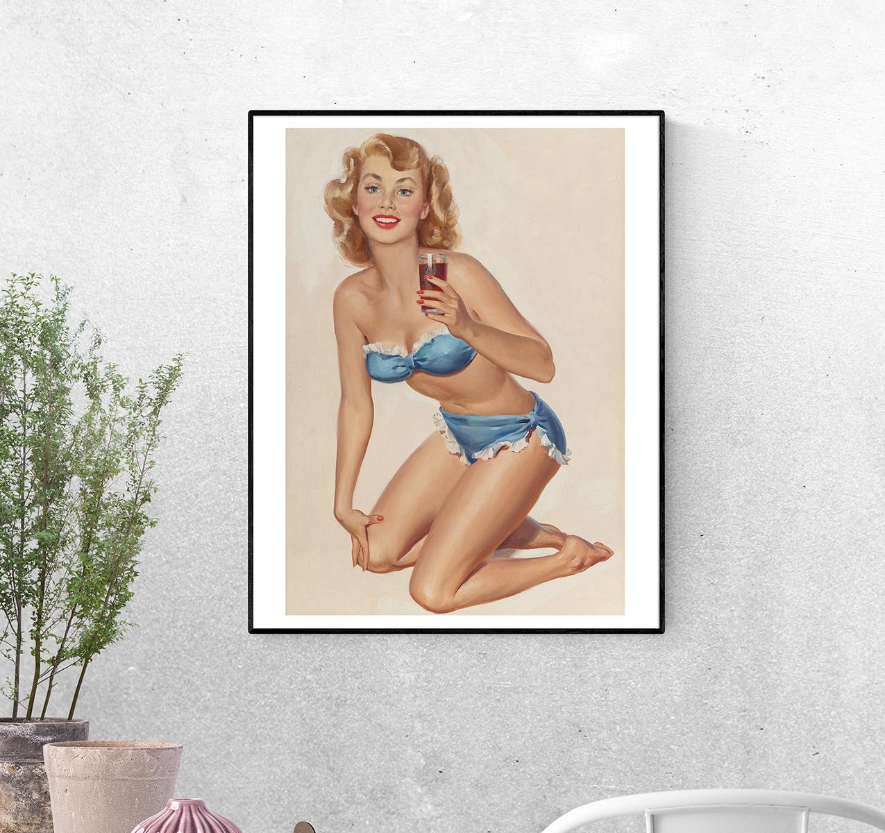 Постер Охлаждение с содовой. Роберт Оливер Скемп формат А-4 (pin_up010088_Poster)