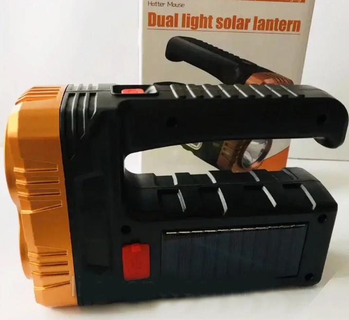 Фонарь-прожектор аккумуляторный Hotter Mouse 7701-B солнечная панель (119059)