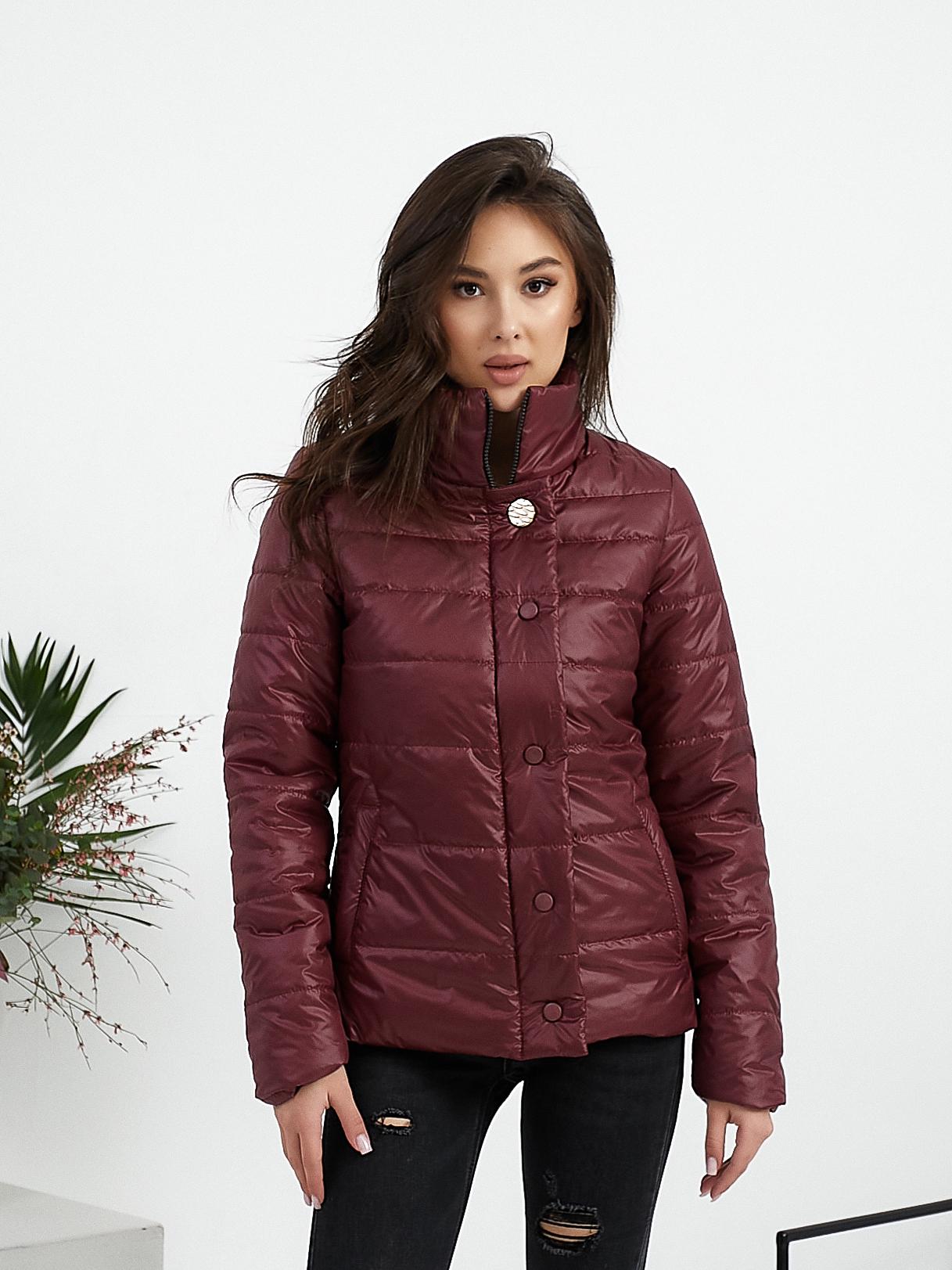 Куртка демисезонная Khan тонкая короткая р. 42 Бордовый (Kh211) Куртка демисезонная Khan тонкая короткая р. 42 Бордовый (Kh211)