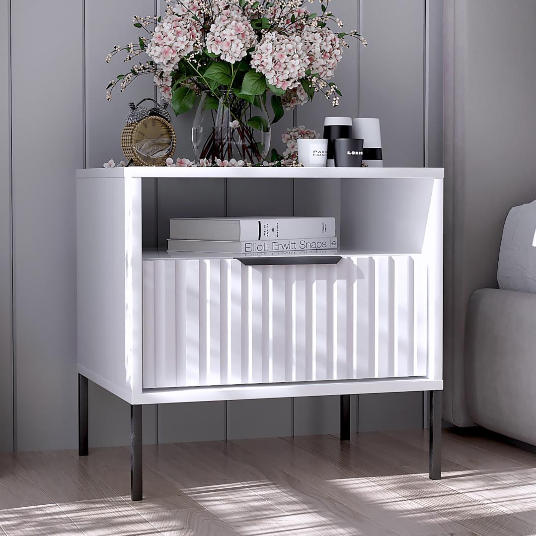 Тумба приліжкова DiPortes Атланта А-03 52/51/42 см Білий матовий (01203)