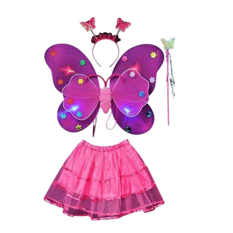 Вбрання карнавальне крила зі спідницею що світиться метелик 9087 Малиновий (4483234) Вбрання карнавальне крила зі спідницею що світиться метелик 9087 Малиновий (4483234)
