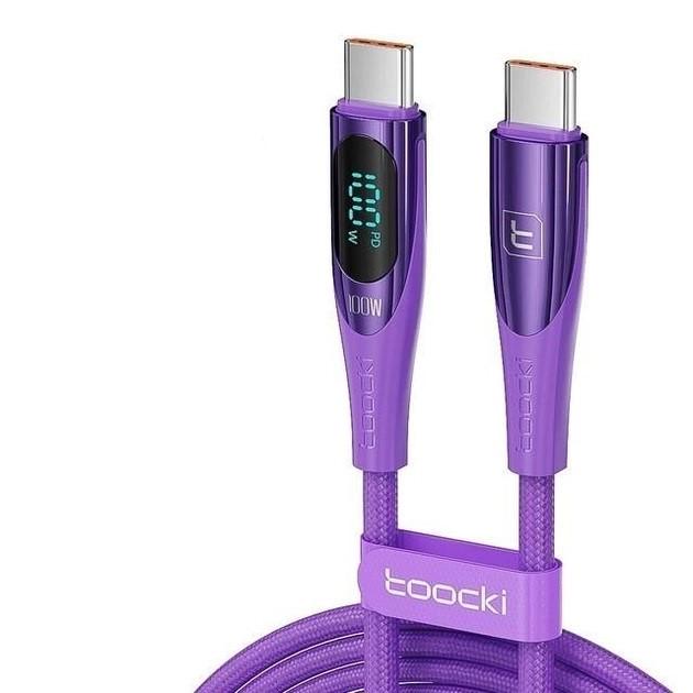 Кабель Toocki 100w/5A Type C-Type C 1 м Фіолетовий (TQ-X34CC1PUR100)