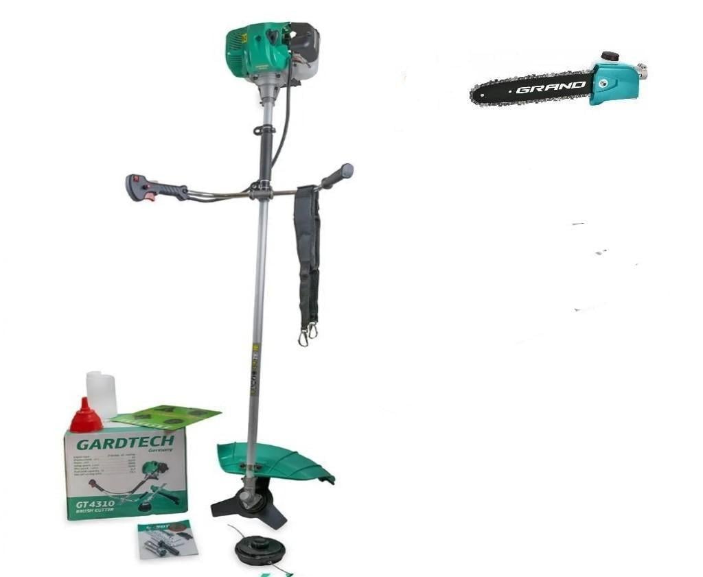 Бензокоса Gardtech GT 4310 шпуля з ліскою/3-пелюстковий косильний ніж/насадка висоторіз/шина 300 мм (24480918)