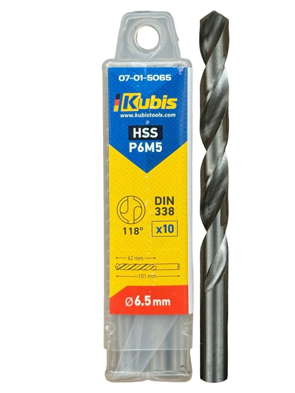 Сверло по металлу Kubis Р6М5 6,5 мм (07-01-5065)
