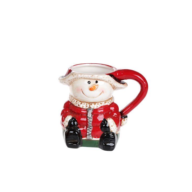 Кружка керамическая BonaDi фигурная с крышкой Снеговик Дизайн 3 460 мл (827-858) - фото 2
