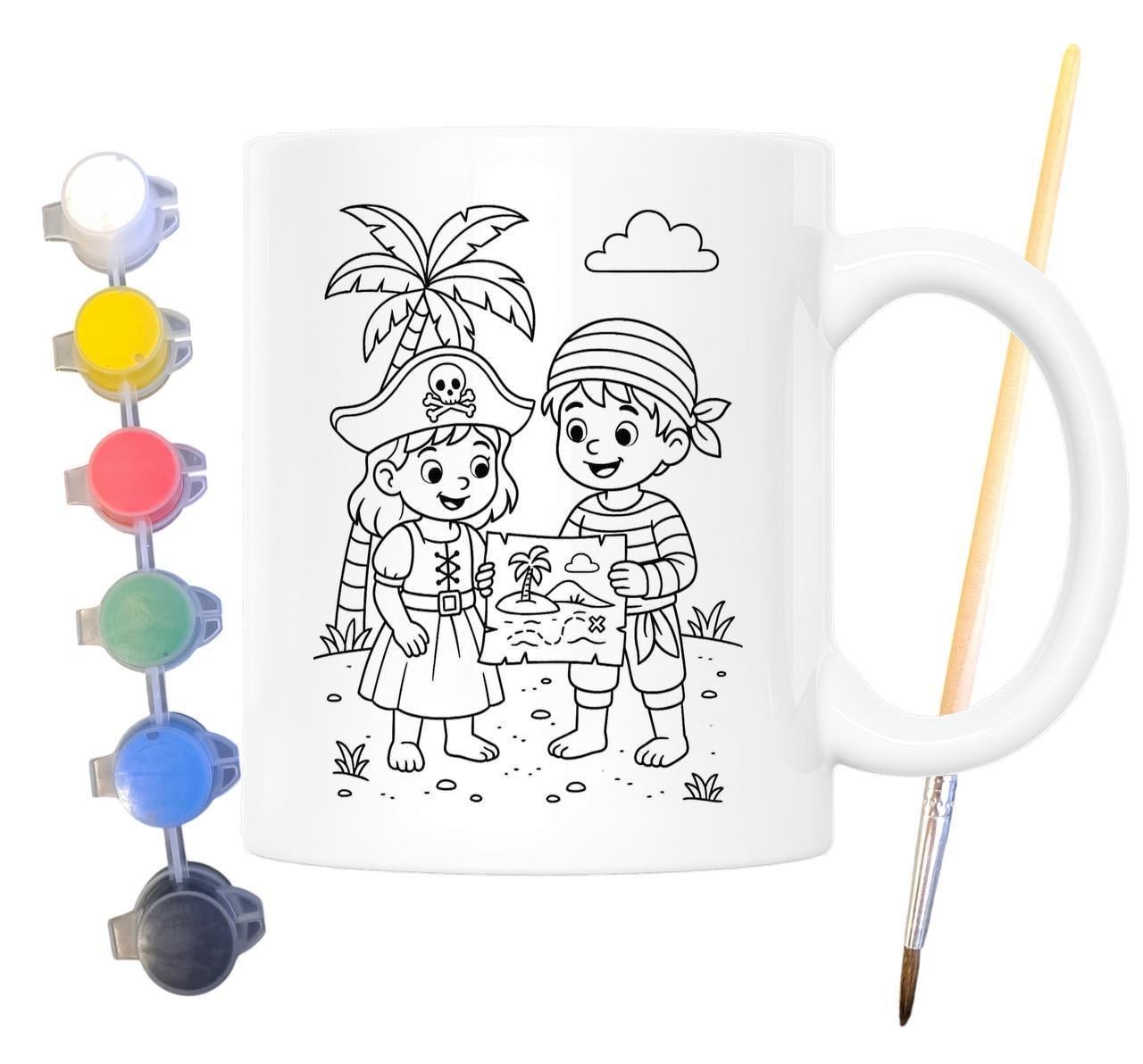 Набор для творчества кружка раскраска Остров сокровищ 330 мл Белый (КР0145)