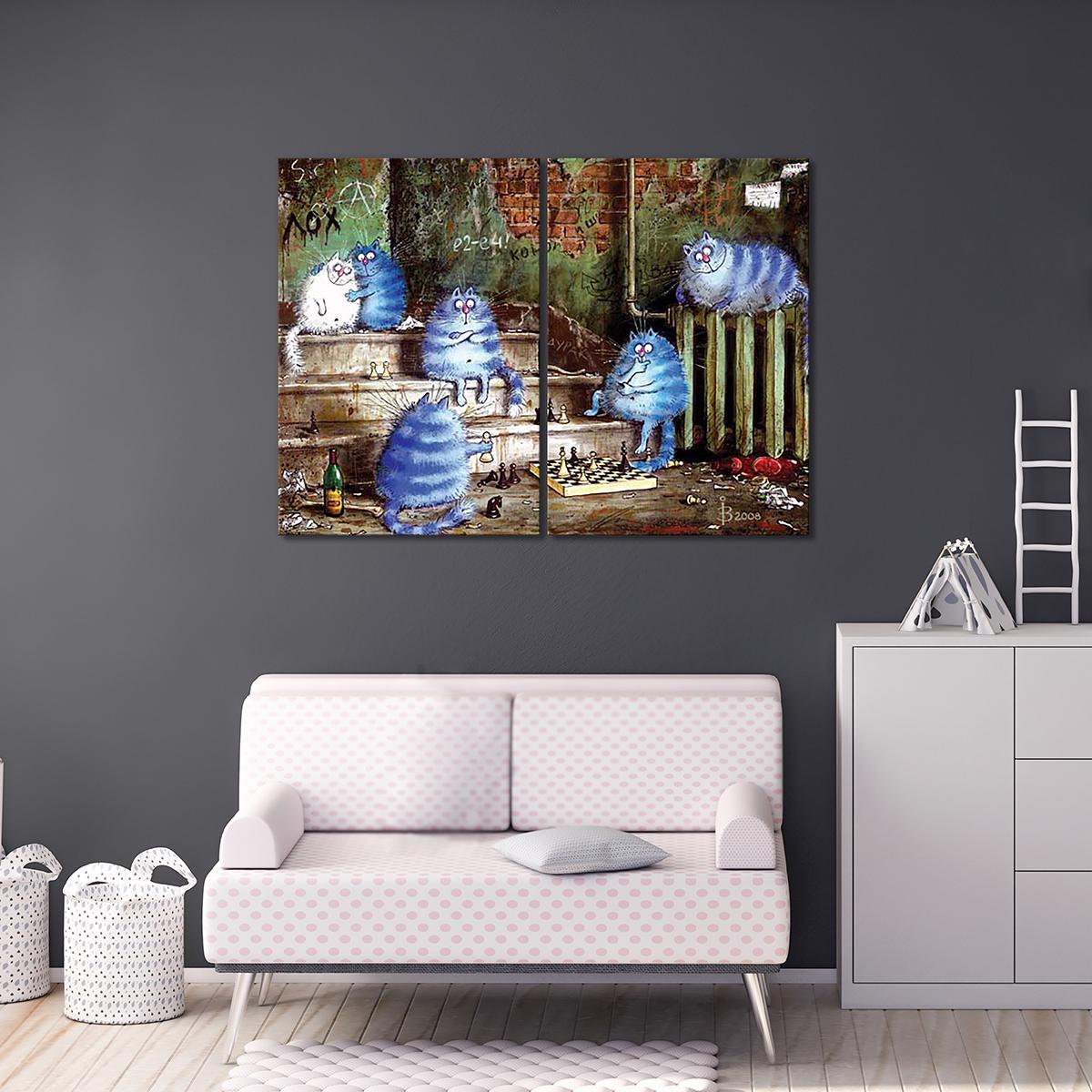 Модульная картина Развлечение в подворотне 2 модуля 30х45 см