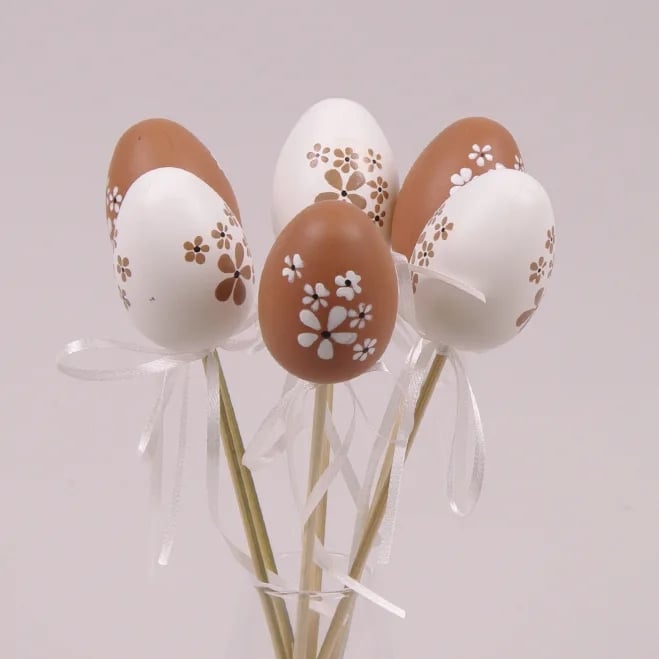 Декорация пасхальная на пике Flora Писанка микс 6 шт. (44010)