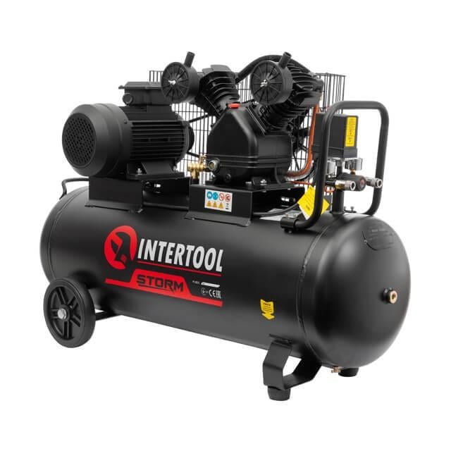 Компресор Intertool PT-0013 3 кВт 380 В 10 aтм 500 л/хв. 2 циліндри 100 л - фото 2