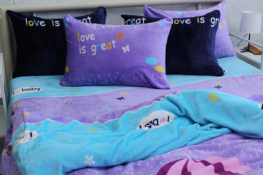 Комплект постільної білизни TAG Tekstil велсофт ALM1910 двоспальний (18771) - фото 4 Комплект постільної білизни TAG Tekstil велсофт ALM1910 двоспальний (18771) - фото 4