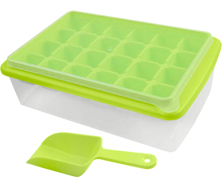 Форма для льда с контейнером и лопаткой Hoz Салатовый (MMS-R84608)