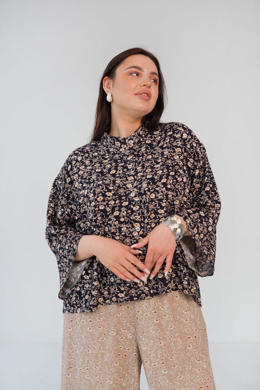 Брюки хлопковые женские широкого покроя р. 60-62 Песочный (14-5229 7) - фото 3 Брюки хлопковые женские широкого покроя р. 60-62 Песочный (14-5229 7) - фото 3