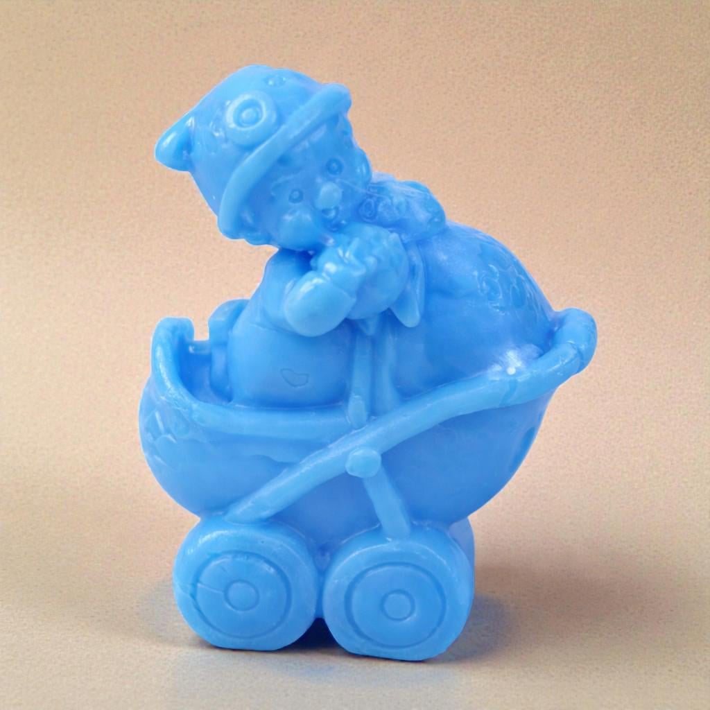 Мыло сувенирное фигурное Младенец в коляске Голубой Мыло сувенирное фигурное Младенец в коляске Голубой