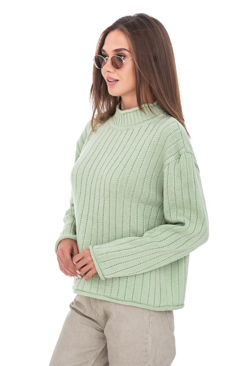 Джемпер с воротником-стойкой SVTR р. 50-52 Фисташковый (557) - фото 5 Джемпер с воротником-стойкой SVTR р. 50-52 Фисташковый (557) - фото 5