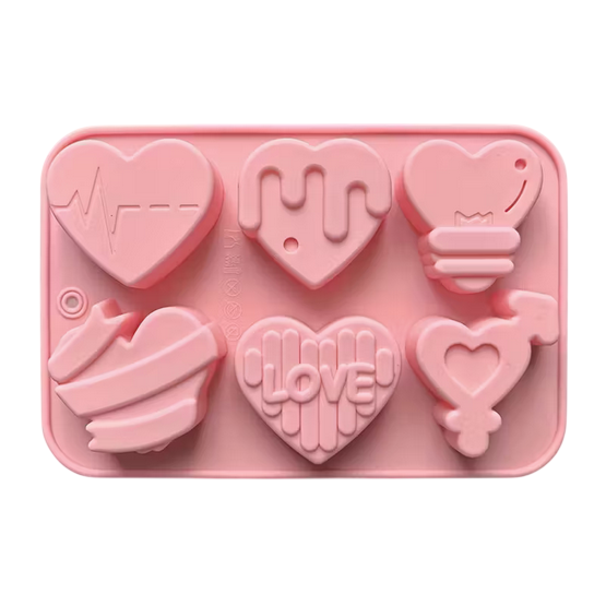 Силиконовая форма с сердечками для шоколада конфет Розовый (SAM-8975)