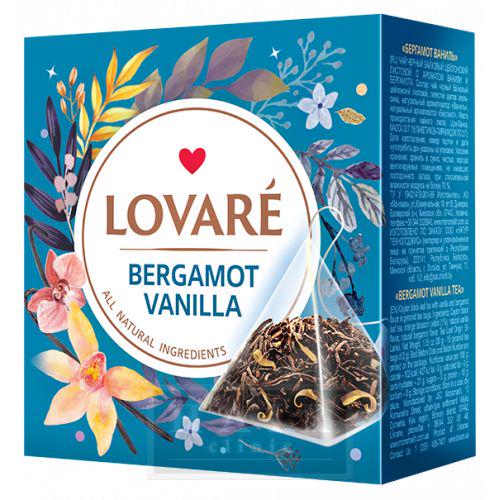 Чай черный Lovare Bergamot Vanilla с ароматом ванили и бергамота в пирамидках 15 шт