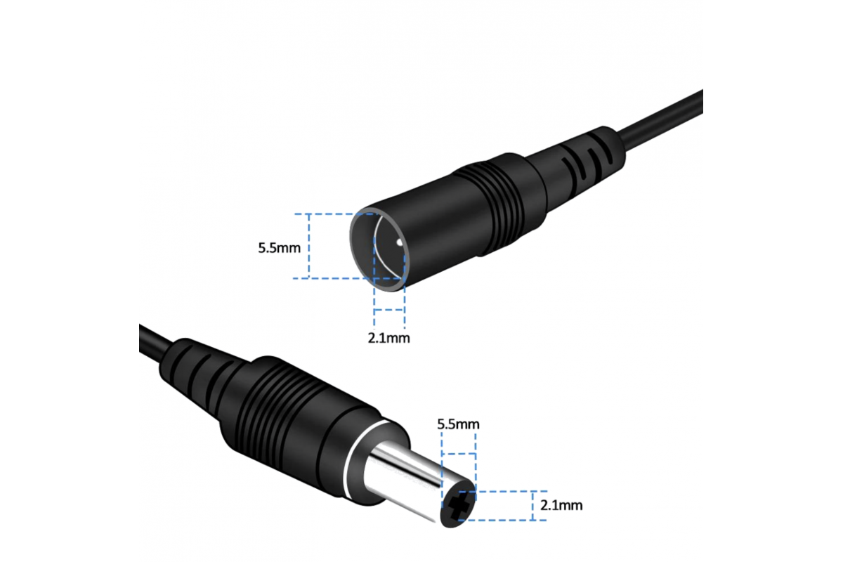 Кабель для роутера DC 12V 5,5x2,1 мм male-female 10 м (DC5521MF10MK) - фото 3