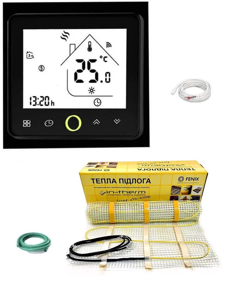 Нагрівальний мат двожильний In-Therm під плитку 0,8 м2 170W з терморегулятором Wi-Fi Black (25044408) - фото 1 Нагрівальний мат двожильний In-Therm під плитку 0,8 м2 170W з терморегулятором Wi-Fi Black (25044408) - фото 1