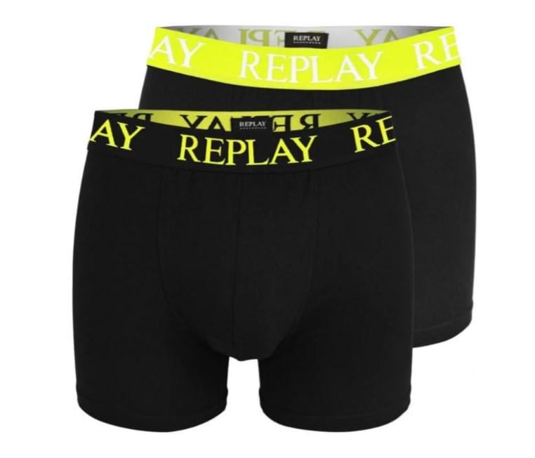 Трусы-боксеры мужские анатомические Replay 2 шт. L Черный/Желтый (555646) - фото 1