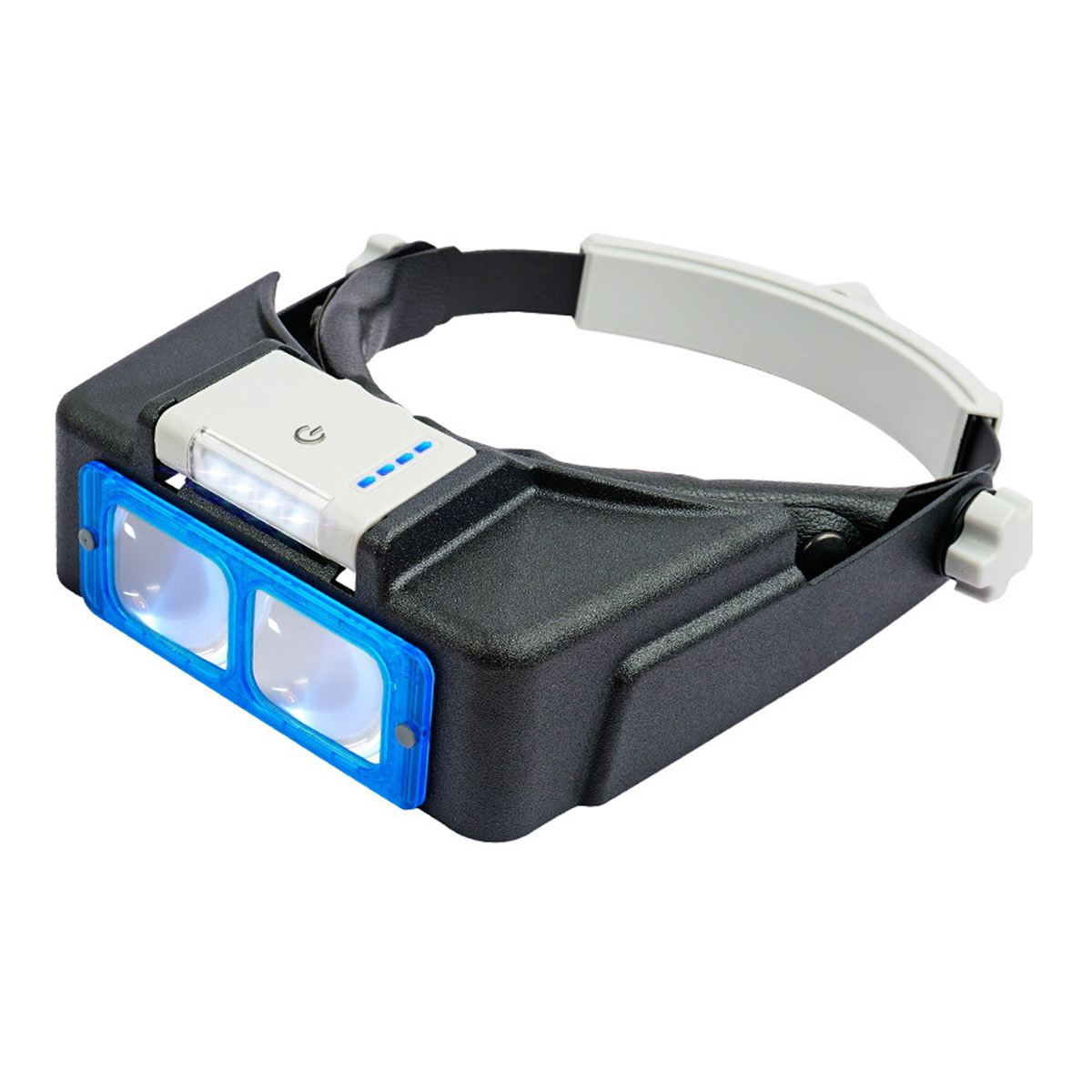 Лупа бинокулярная налобная 81007BC с 4LED и дисплеем 4 линзы 1,5X/2,0X/2,5X/3,5X с разным фокусным расстоянием Black/Blue (160416) Лупа бинокулярная налобная 81007BC с 4LED и дисплеем 4 линзы 1,5X/2,0X/2,5X/3,5X с разным фокусным расстоянием Black/Blue (160416)
