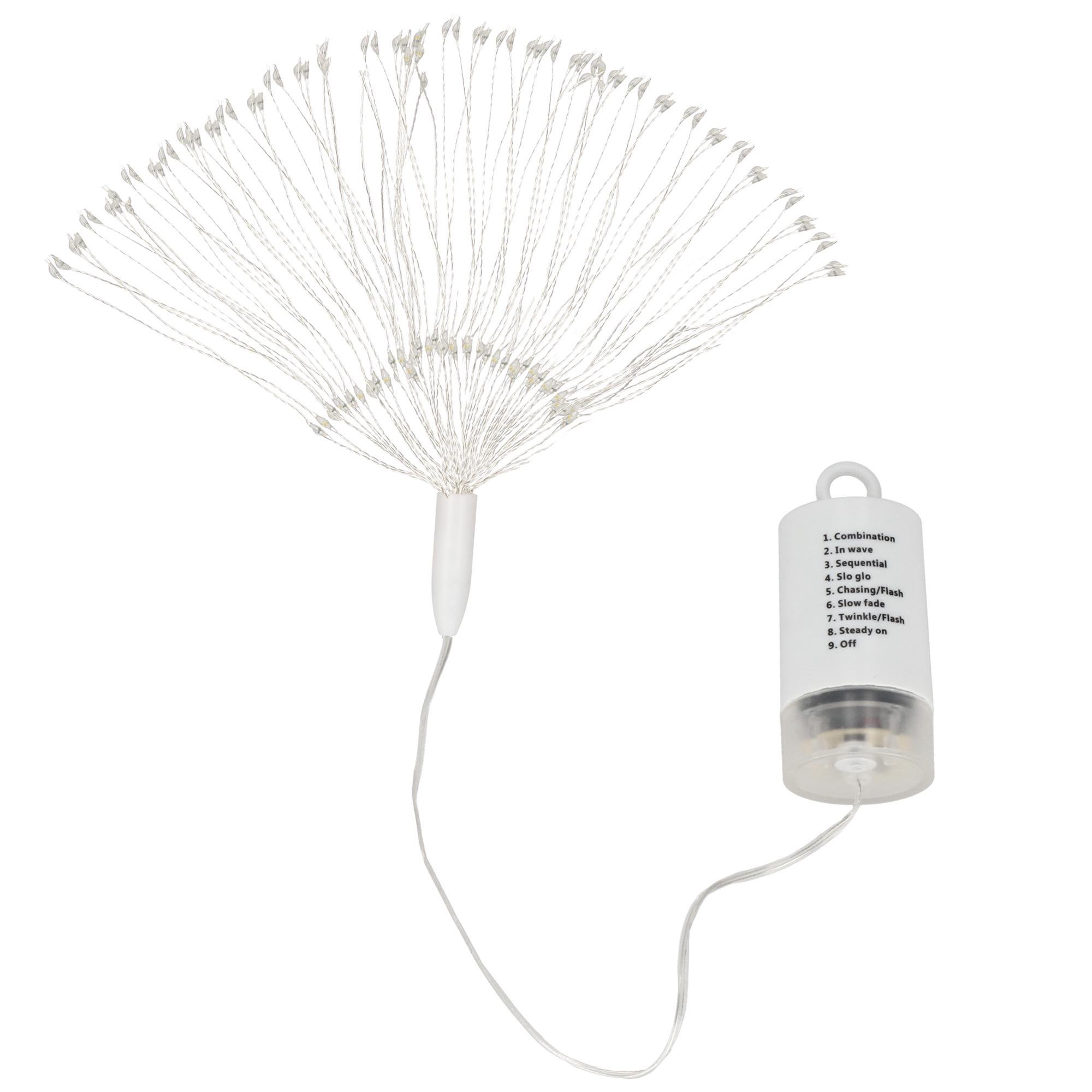 Гірлянда феєрверк Springos 3D на батарейках 100 LED Warm white (CL0181)