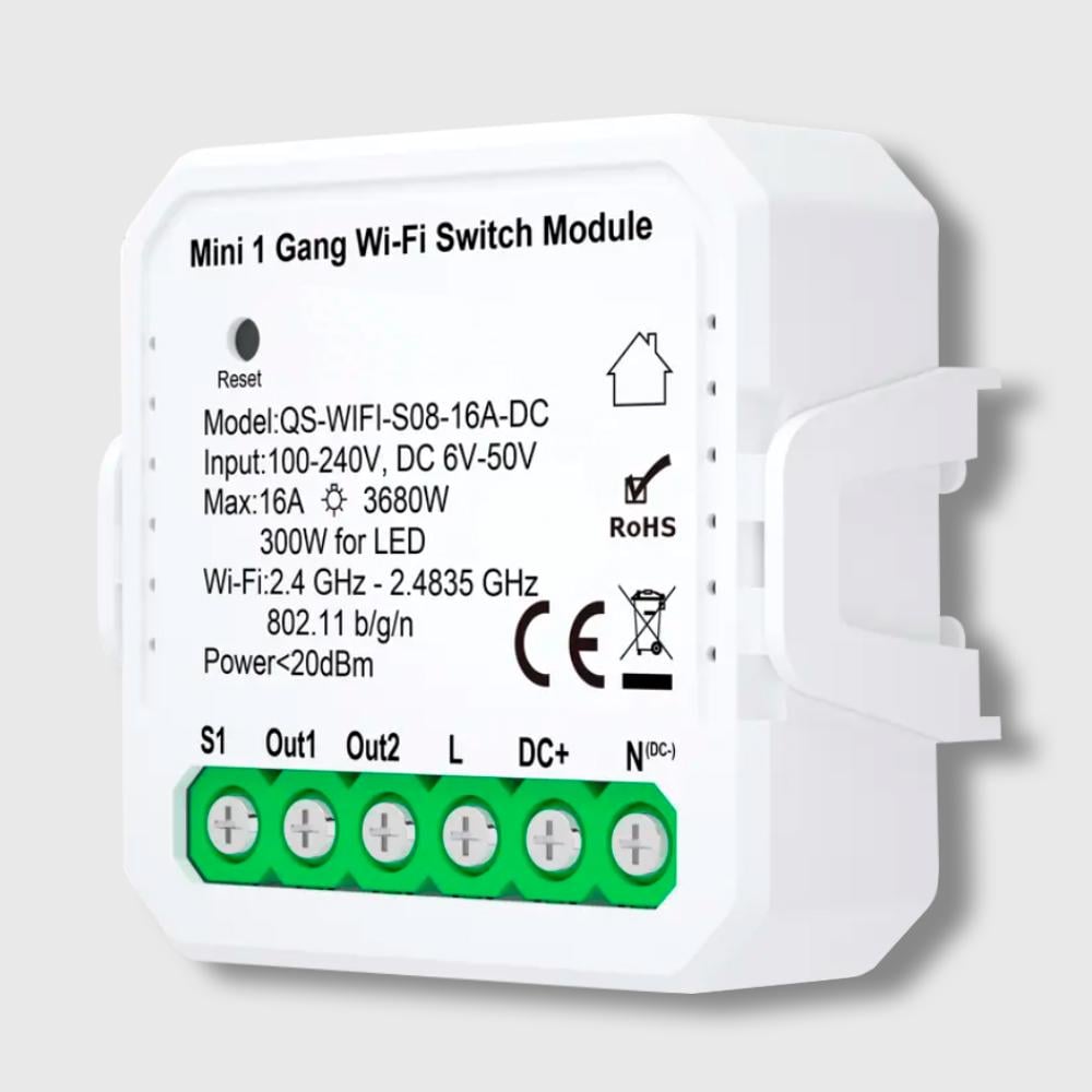 Реле в подрозетник с сухим контактом Tuya Smart 16А Wi-Fi (WH00637)