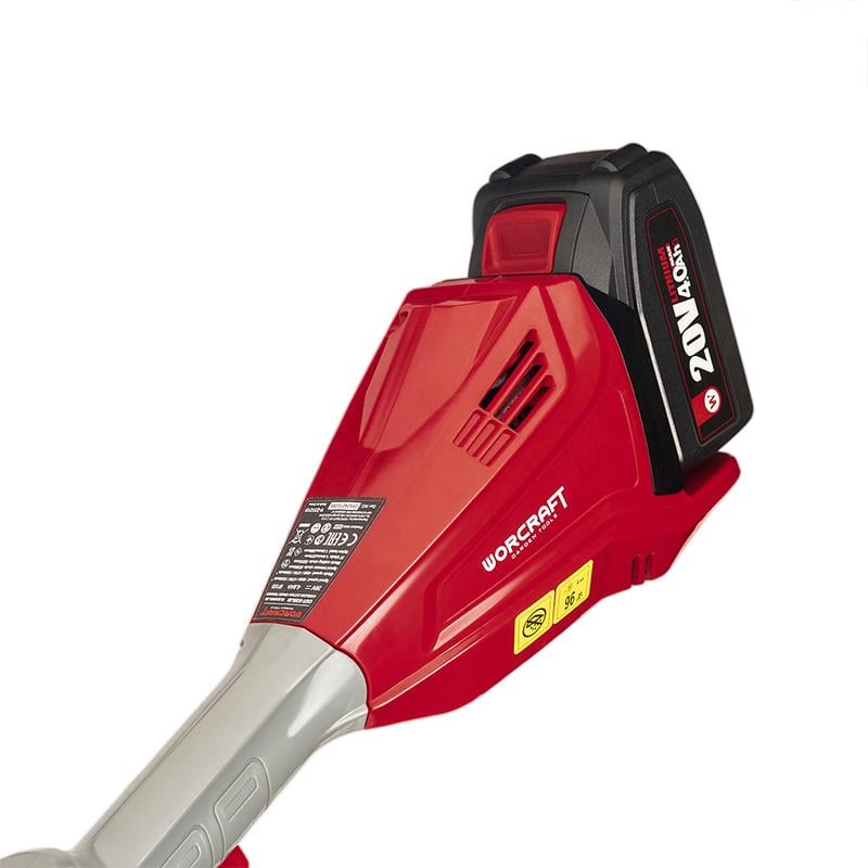 Триммер садовый аккумуляторный бесщеточный Worcraft CGT-S20LiB с аккумулятором 4А и зарядным мотокоса для сада (43220) - фото 8 Триммер садовый аккумуляторный бесщеточный Worcraft CGT-S20LiB с аккумулятором 4А и зарядным мотокоса для сада (43220) - фото 8