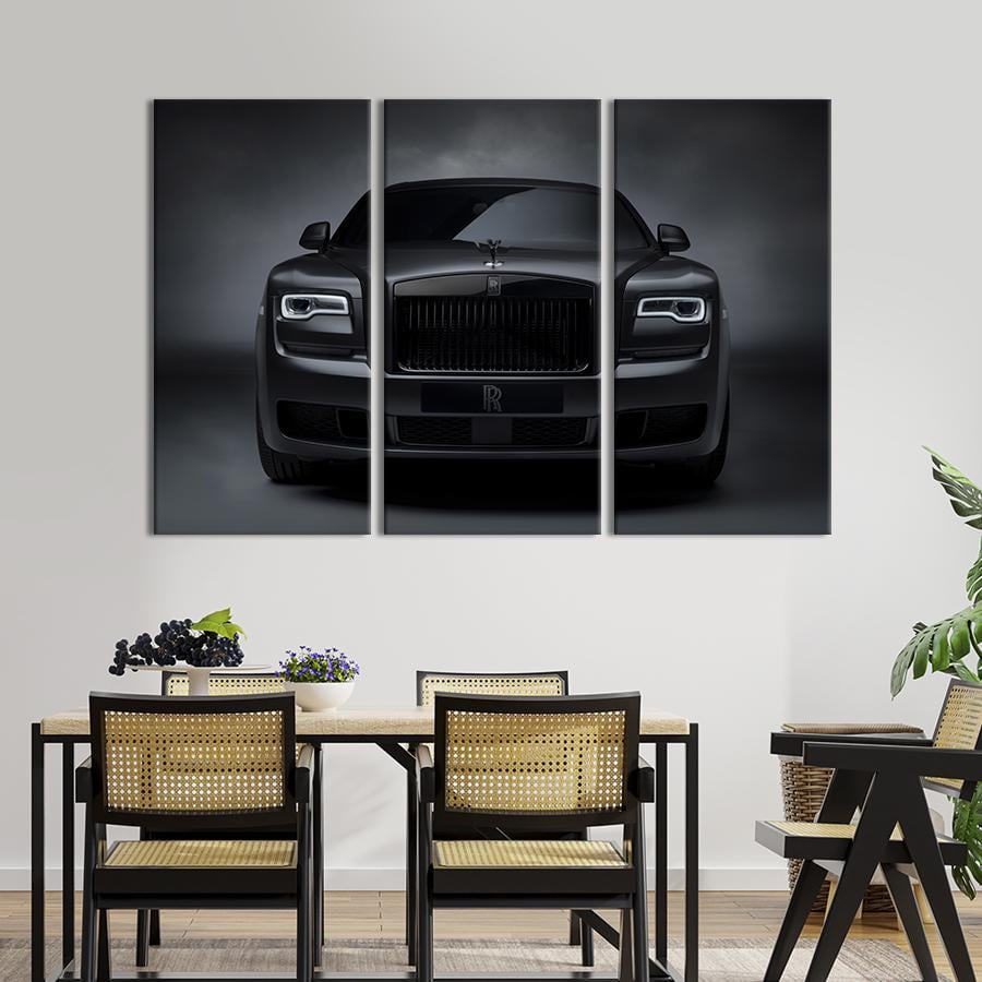Картина на холсте триптих Эффектная модель авто Rolls-Royce Призрак 128x81 см (1396-31)