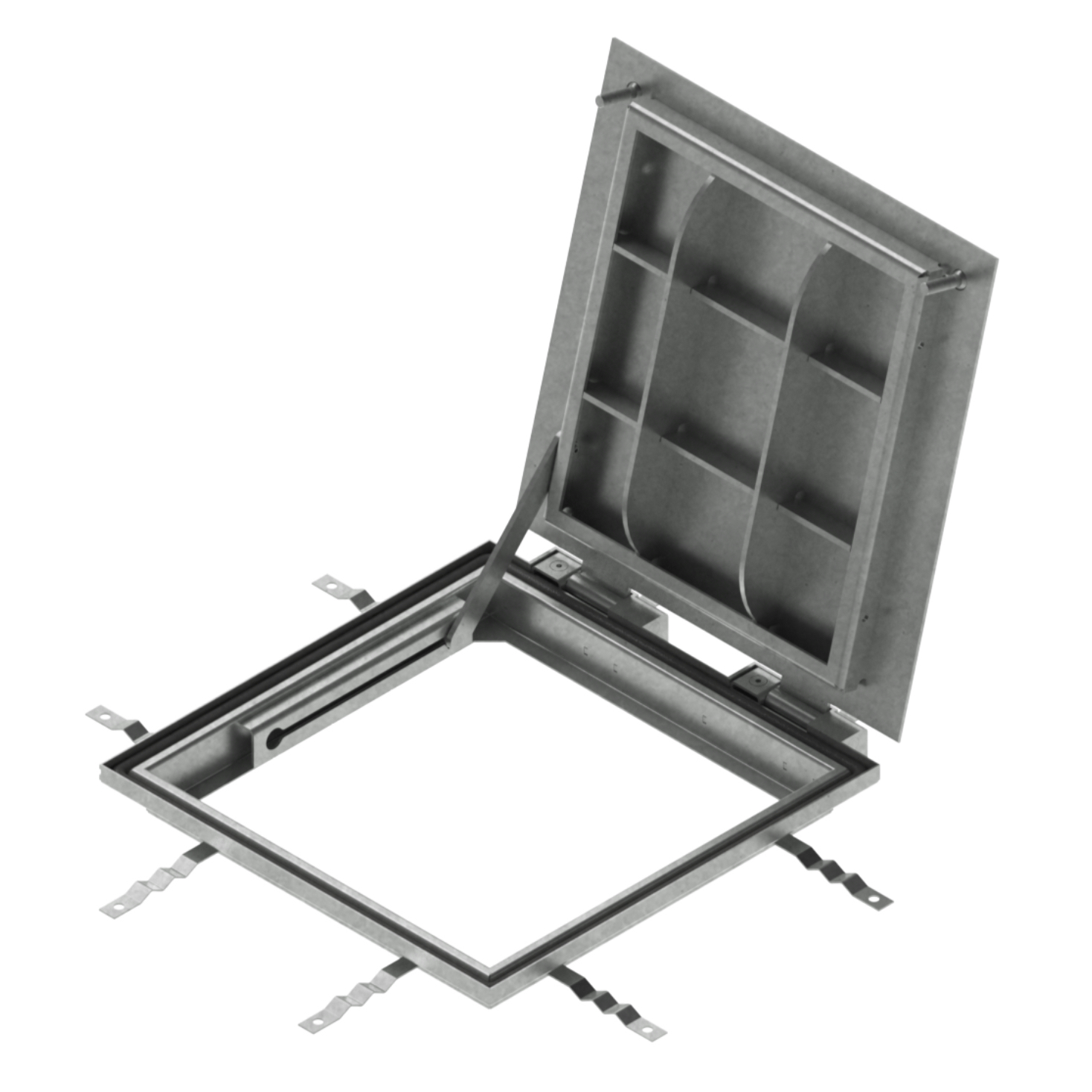 Люк Vodaland технологический откидной стальной оцинкованный Pro 800x800 Plate B125 (916228)