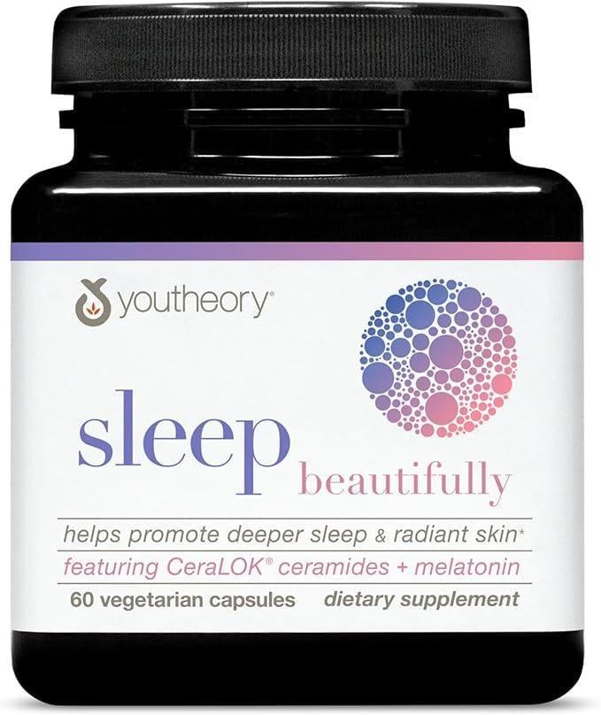 Добавка Youtheory Sleep Beautifully с керамидами и мелатонином 60 капсул (2491172043)