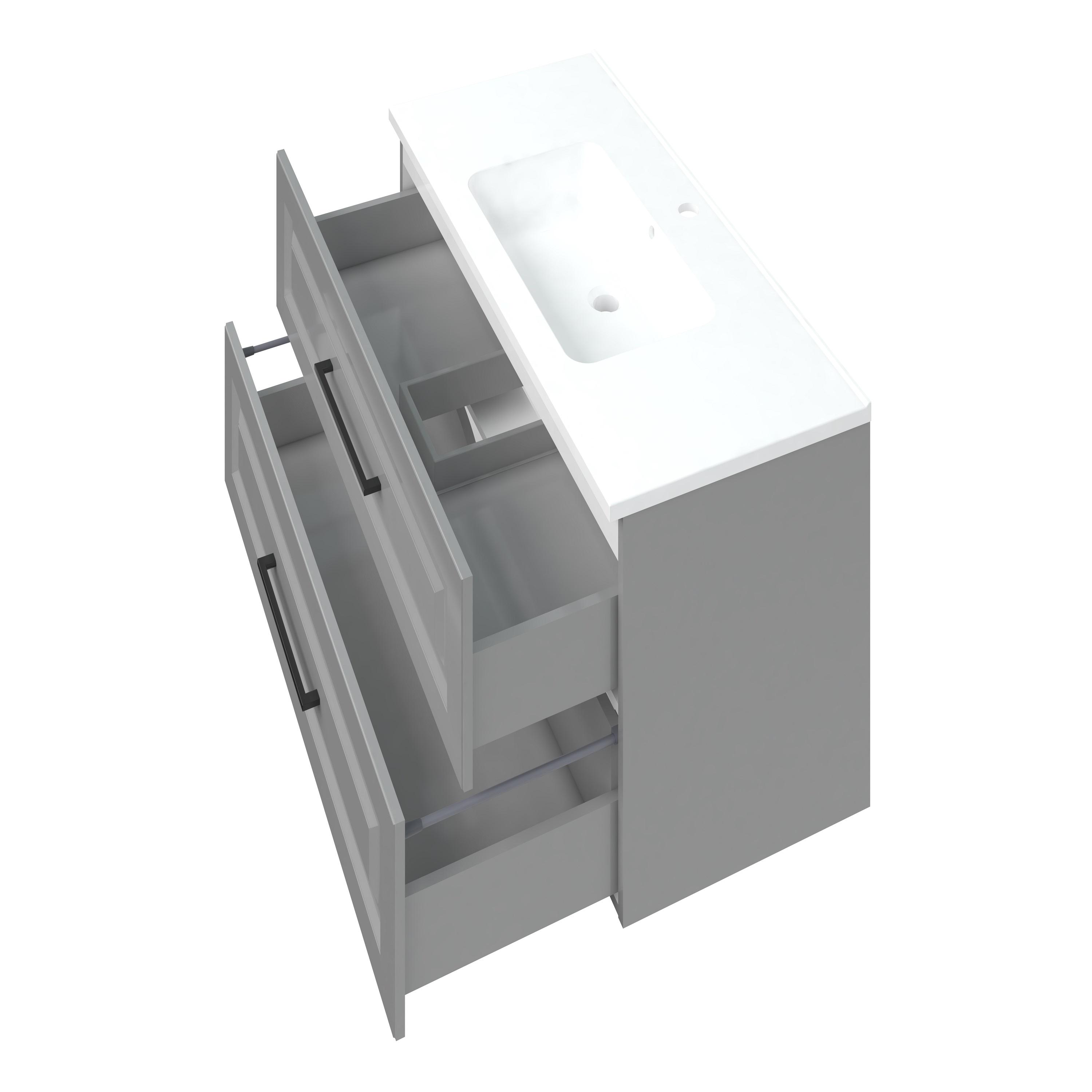Тумба подвесная MIRATER Денвер 100 с умывальником Родео 100 см Серый (7510) - фото 2