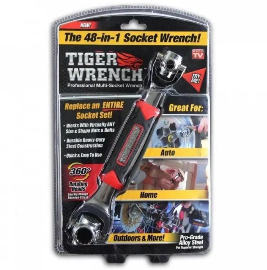 Ключ накидний універсальний Tiger Wrench надміцний торцевий 48в1 Black/Red (111979) - фото 8