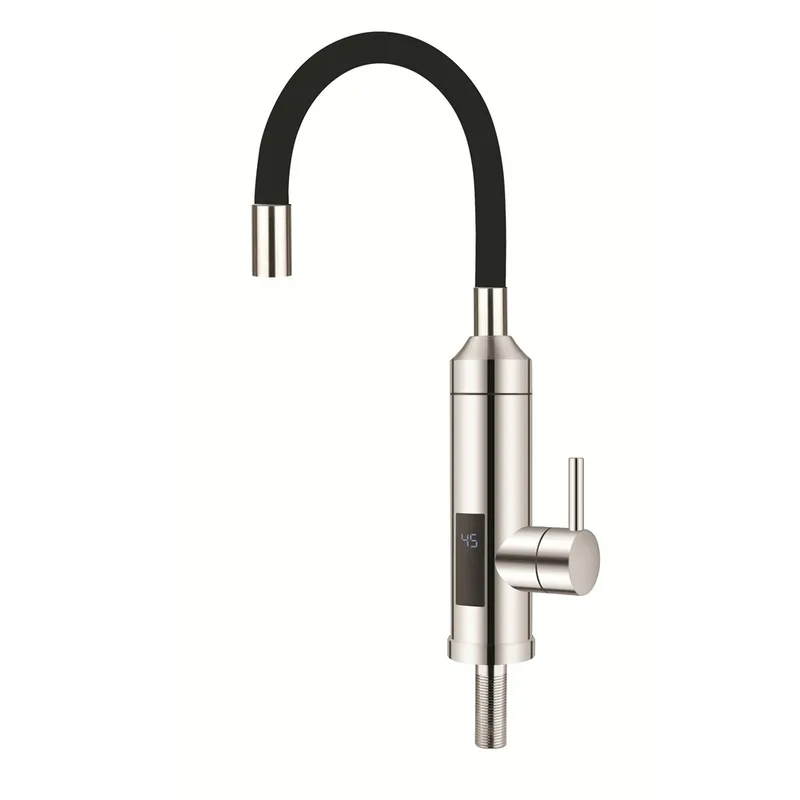 Проточный водонагреватель Zerix ELW35-EF для кухни с индикатором температуры нержавеющая сталь 3,3 кВт Black (ZX5970)