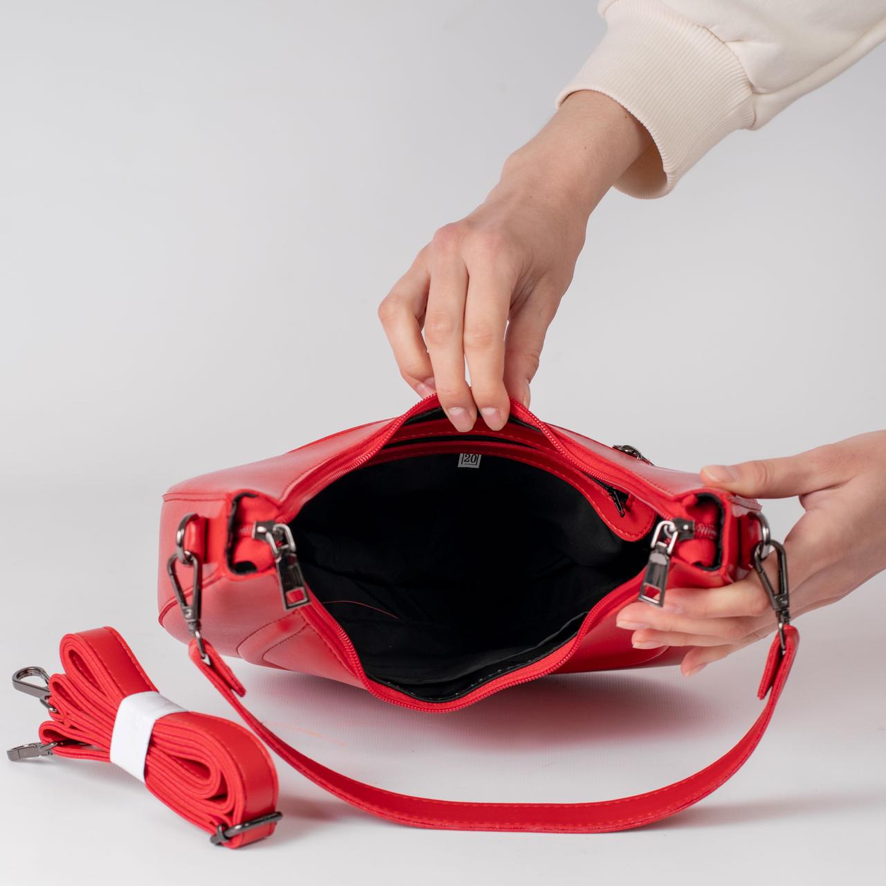 Сумка жіноча багет XENIA № 30-24 Червоний - фото 5 Сумка жіноча багет XENIA № 30-24 Червоний - фото 5