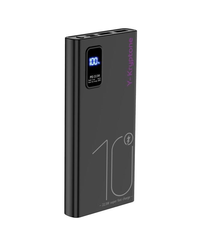 Повербанк Y-Kryptone GT-19 10000 mAh QC3.0 22,5W Fast Charge Black (YK-GT19-B)
