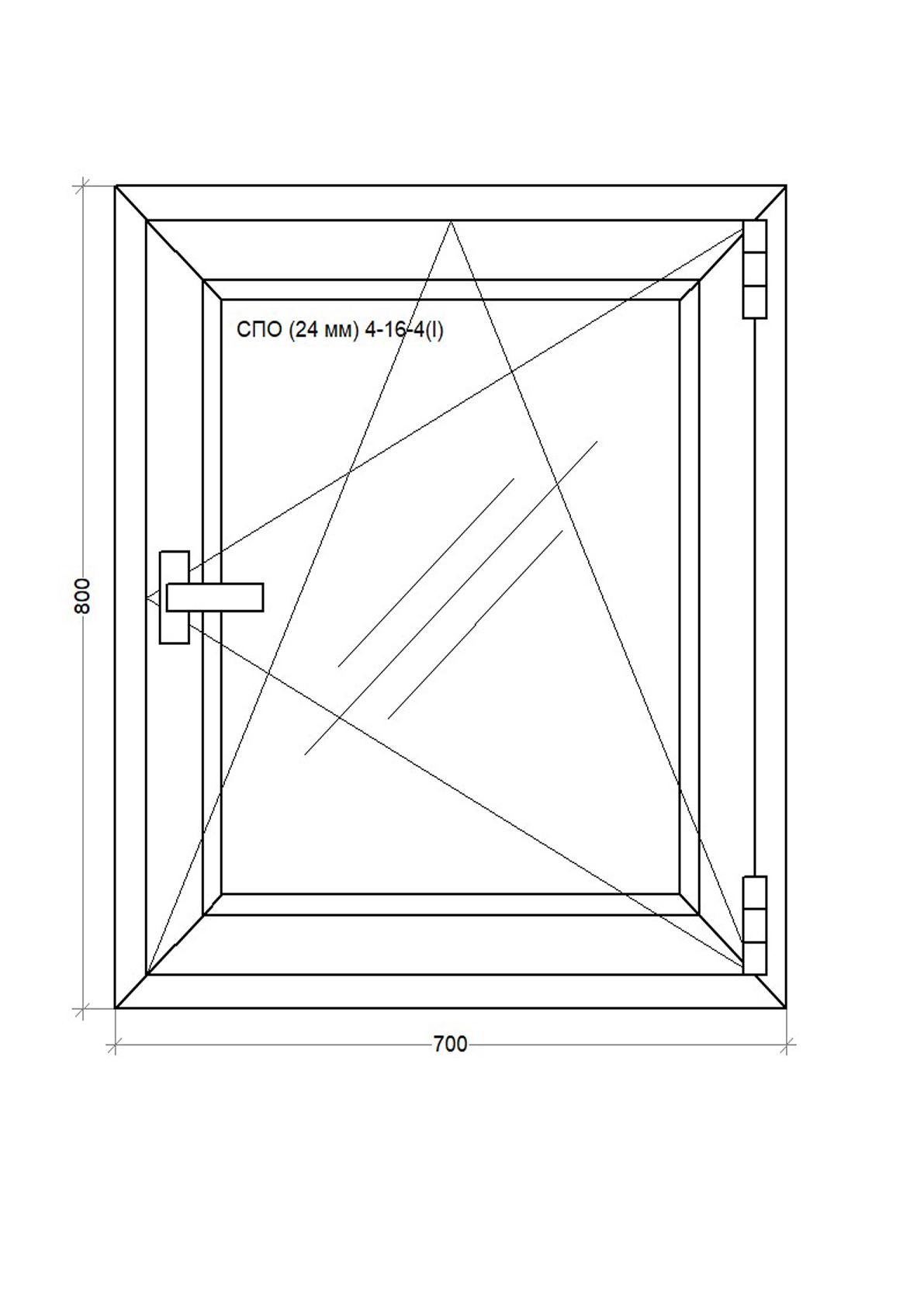 Окно металопластиковое WDS 5S поворотно-откидное 700x800 мм - фото 3
