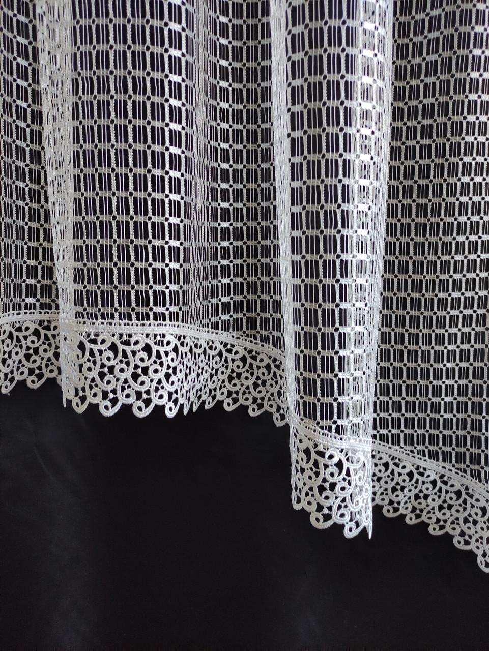 Занавеска на окно Тюль аркой сетка и кружево Вензеля 290х160 см Белый (да-88) - фото 2 Занавеска на окно Тюль аркой сетка и кружево Вензеля 290х160 см Белый (да-88) - фото 2