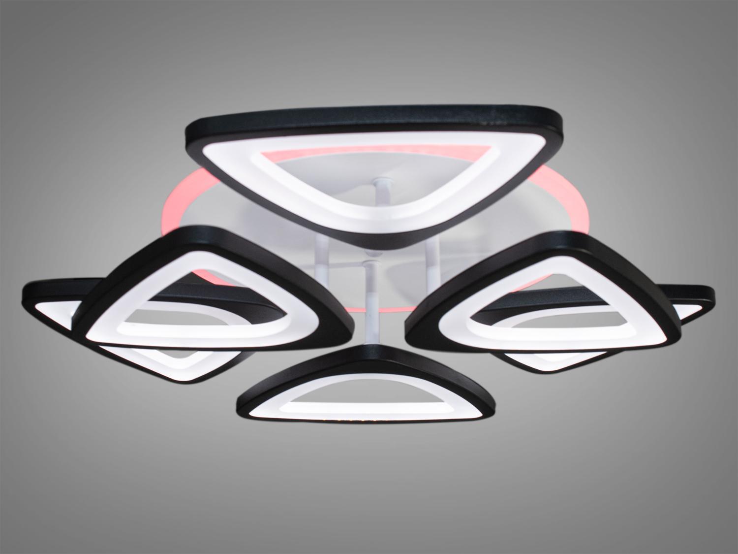 Люстра LED 115 W акриловая с пультом Черный (S8118/3+3BK LED 3color) - фото 3 Люстра LED 115 W акриловая с пультом Черный (S8118/3+3BK LED 3color) - фото 3