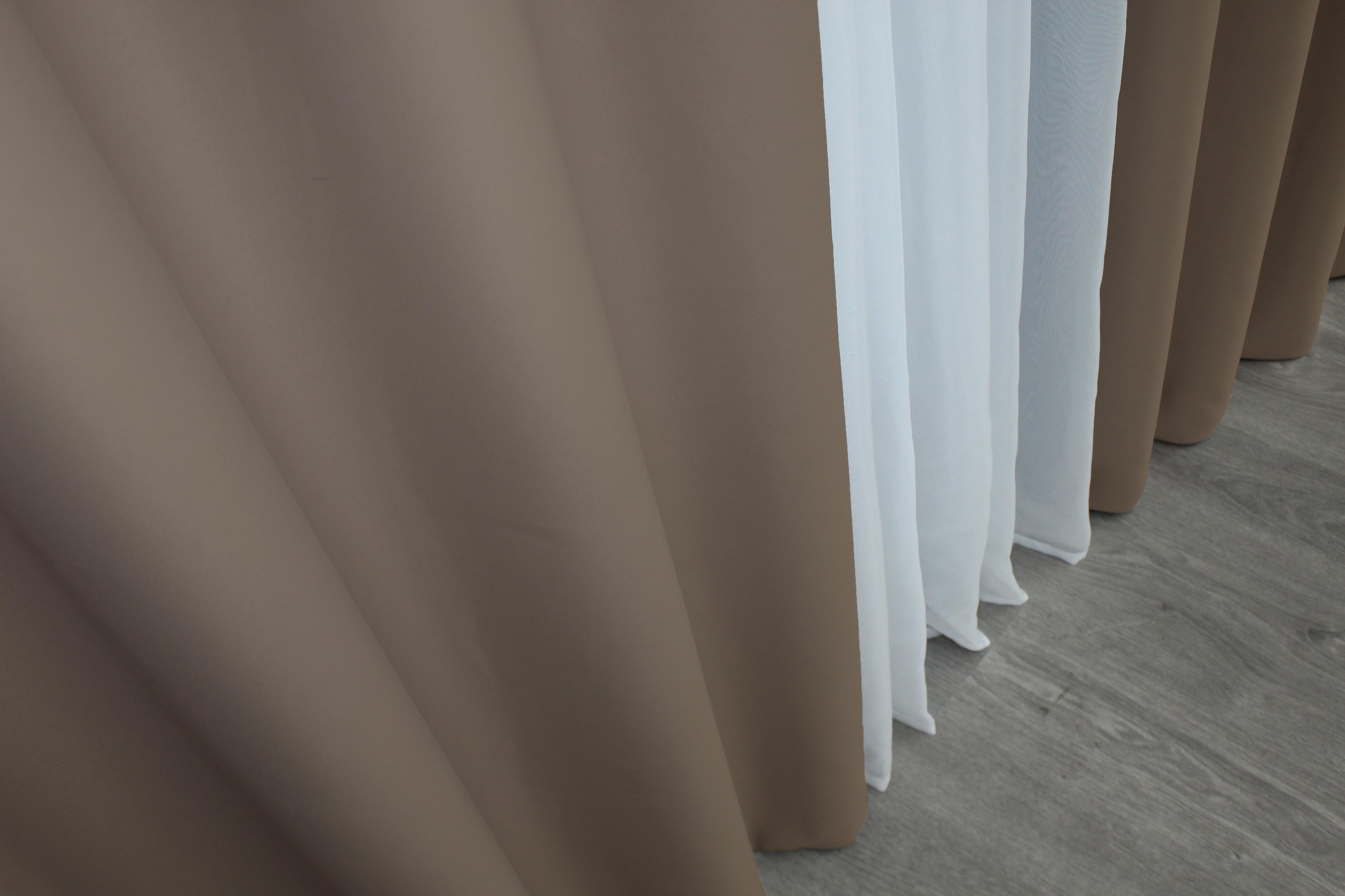 Комплект штор на люверсах VR-Textil Блэкаут Bagema Rvs № 1289ш 150х250 см 2 шт. Какао (37-0015) - фото 6