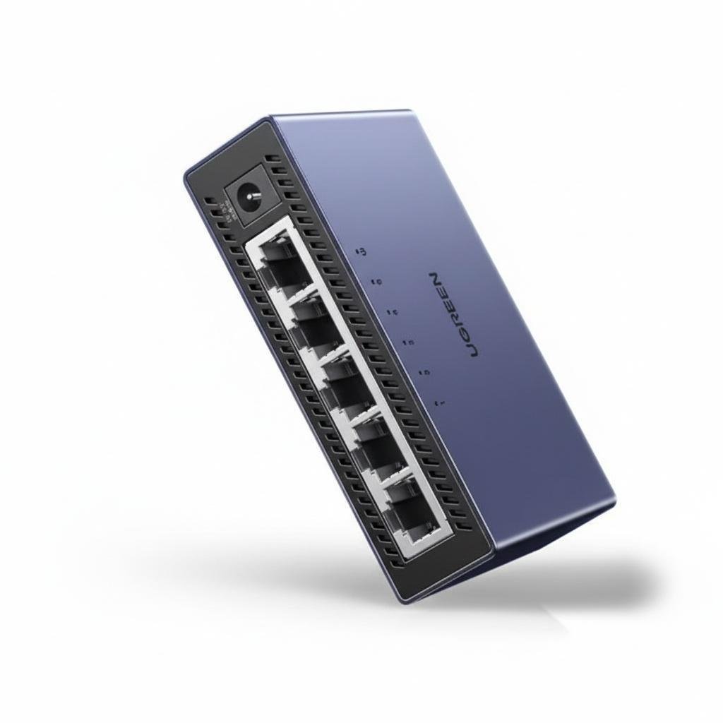 Коммутатор сетевой Ugreen 5-портовый алюминиевый 10 гбит/с Черный (15641EU)