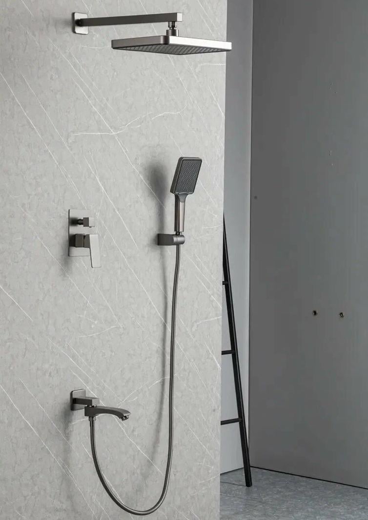 Душова система прихованого типу Frap F7176-9 із верхнім душем Графітовий (258299) - фото 2 Душова система прихованого типу Frap F7176-9 із верхнім душем Графітовий (258299) - фото 2