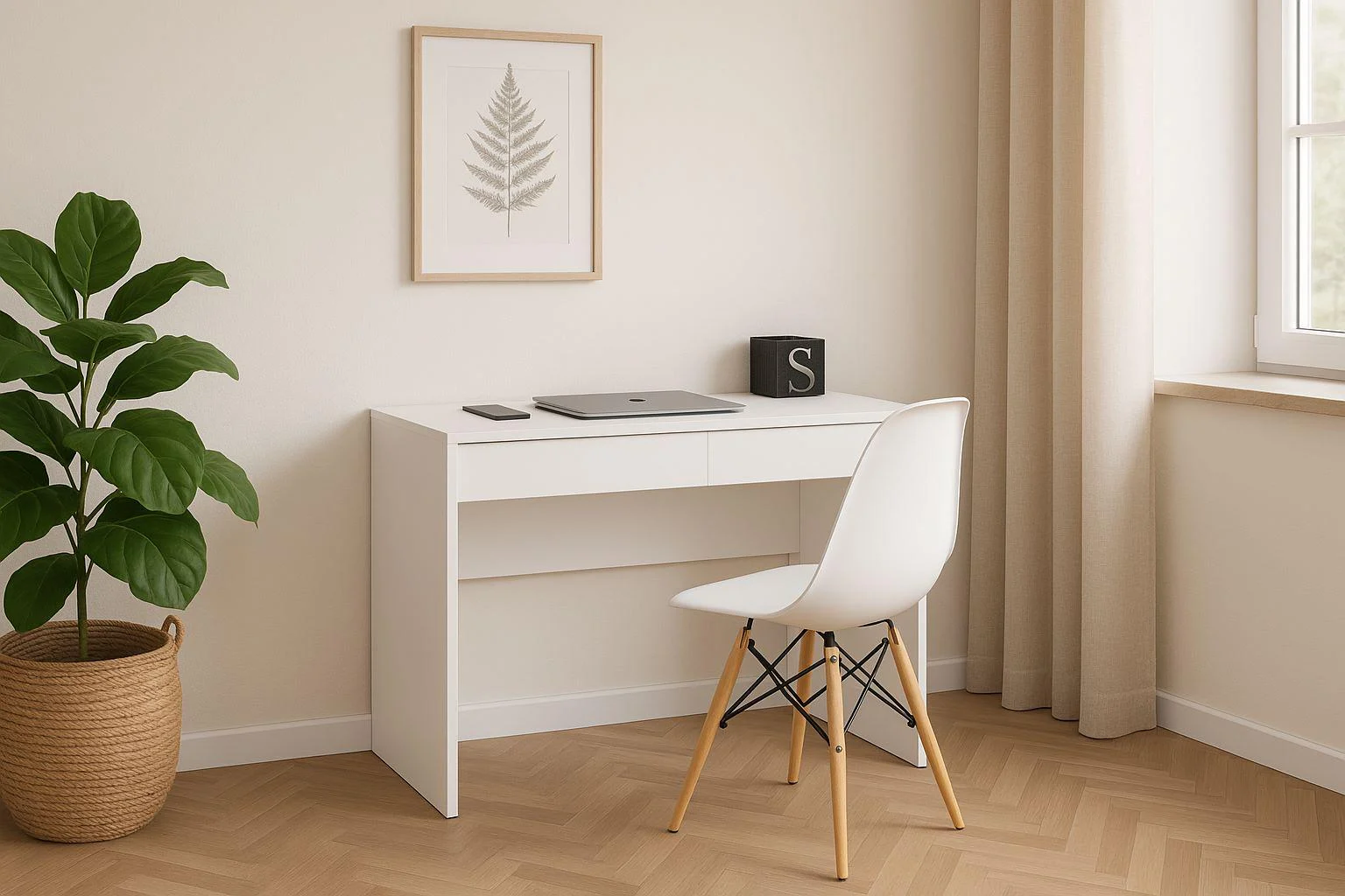 Стіл письмовий/комп'ютерний Intarsio YOUNG 100х50 см Білий (YOUNG_B) - фото 3 Стіл письмовий/комп'ютерний Intarsio YOUNG 100х50 см Білий (YOUNG_B) - фото 3