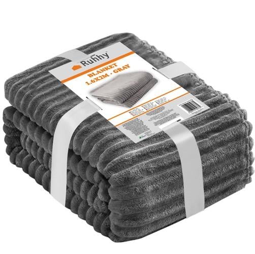 Ковдра-плед тепла двостороння Ruhhy 24494 160х200 см Сірий (24494) Ковдра-плед тепла двостороння Ruhhy 24494 160х200 см Сірий (24494)