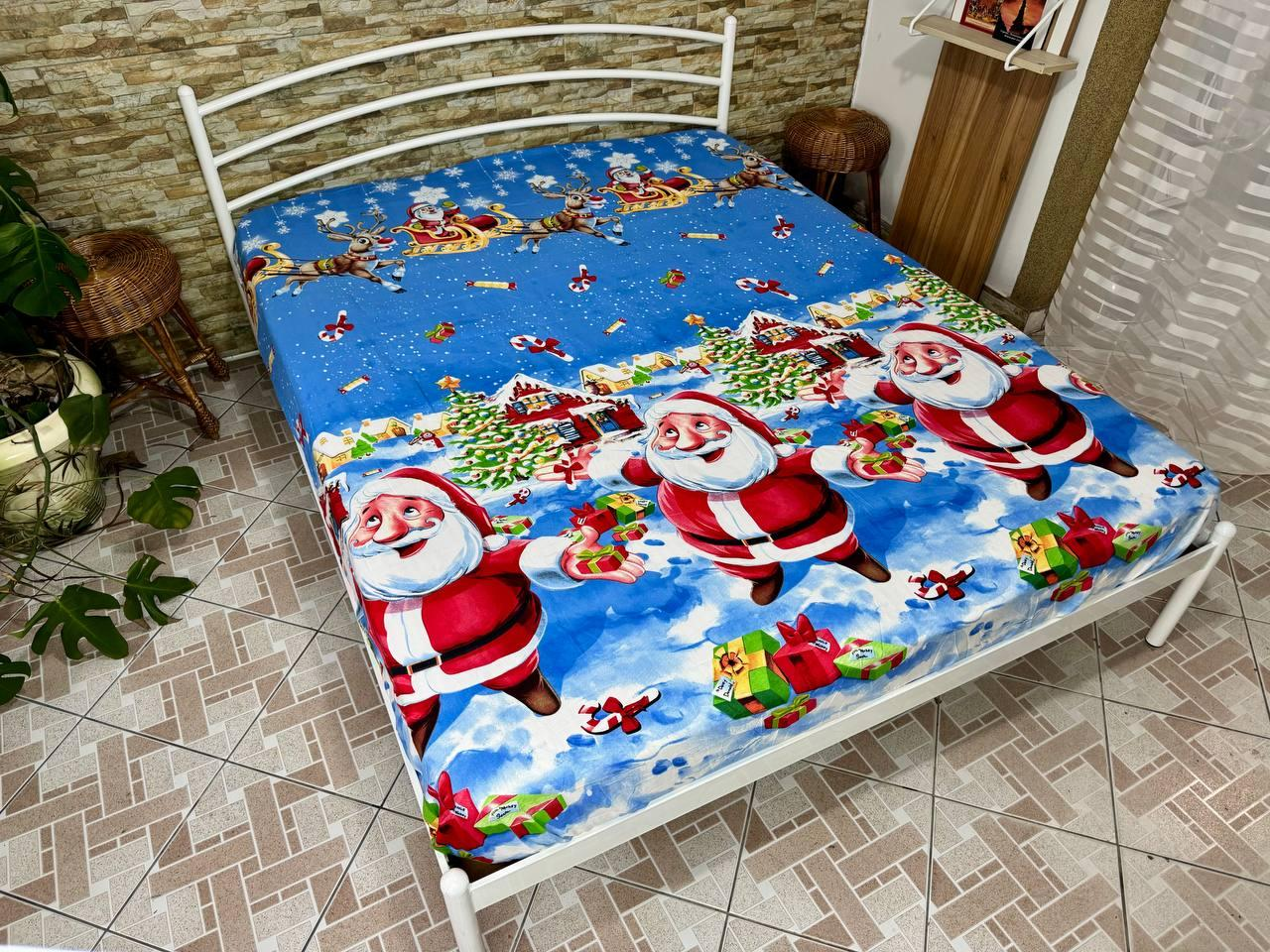 Простынь на резинке Новогодняя из сатина 180х200 см (S-NY-4/WP/x180) - фото 4 Простынь на резинке Новогодняя из сатина 180х200 см (S-NY-4/WP/x180) - фото 4