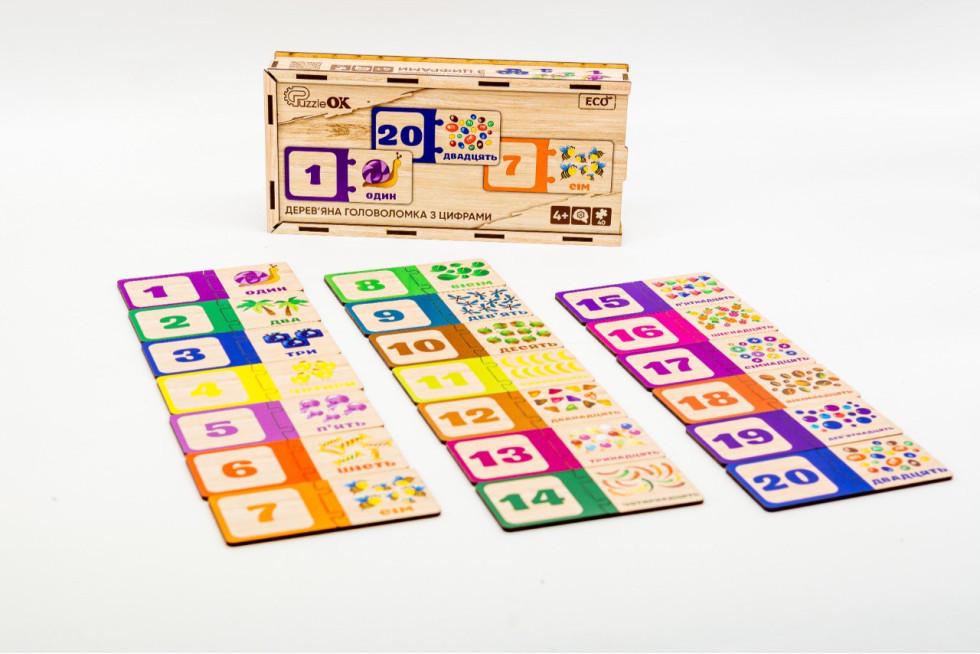 Сортер пазл головоломка дерев'яна дитяча розвиваюча PuzzleOK Цифри - фото 5 Сортер пазл головоломка дерев'яна дитяча розвиваюча PuzzleOK Цифри - фото 5