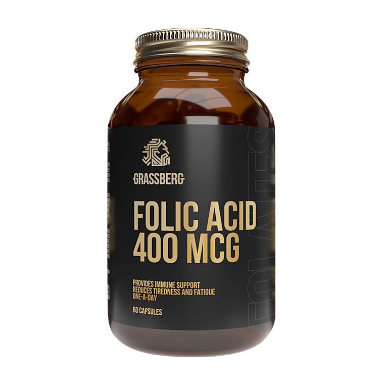 Фолиевая кислота Grassberg Folic Acid 400 мкг 60 капс. (19594-01) Фолиевая кислота Grassberg Folic Acid 400 мкг 60 капс. (19594-01)